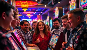 Menggambarkan pengalaman bermain situs slot depo 5k dengan pemain yang bersemangat.