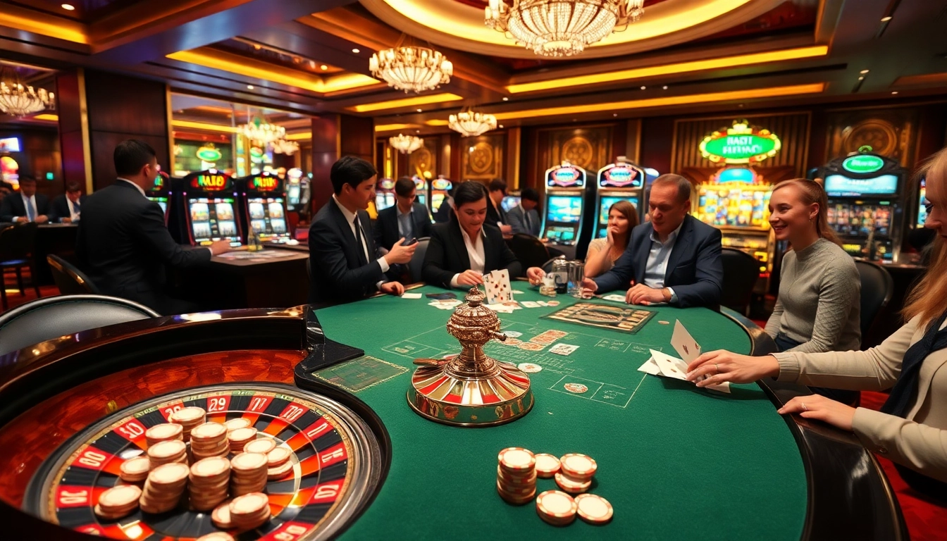 Experience thrilling gameplay at https://rr88.wales/ with vibrant casino tables and excited players.