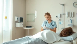 Administering IV Vitamin injections in a professional healthcare setting.