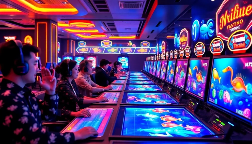 Players engaging in the exciting online game bắn cá đổi thưởng, immersed in a colorful and vibrant undersea adventure.