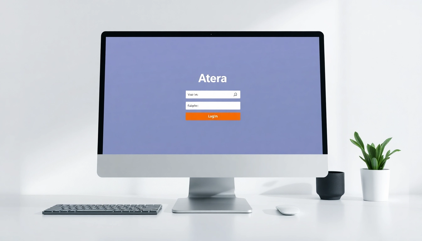 Atera login screen showcasing the secure sign-in interface with username and password fields.