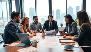 Team collaborating on Acquisition Planning in a professional conference room with city views.