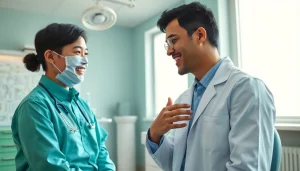 Orthodontic braces in Cheras shown as a young patient consults with a friendly orthodontist.