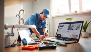 Plumber addressing a plumbing issue at https://speedyservicestoday.com.au with professional tools and equipment.