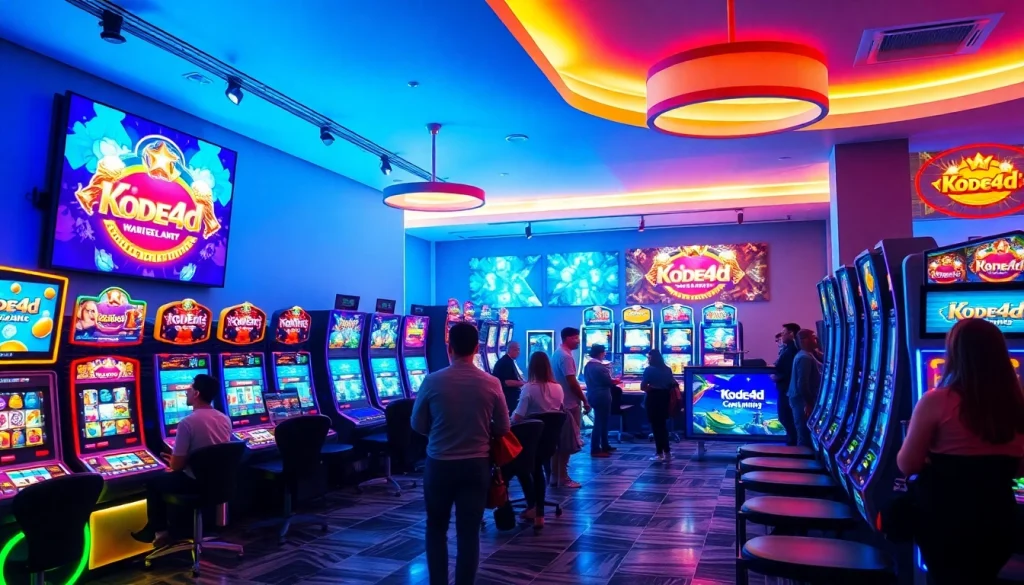 Kode4d online gaming hub with vibrant slot games and secure ambiance