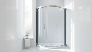 Duschkabine 90x90 in einem modernen, hellen Badezimmer mit elegantem Design.