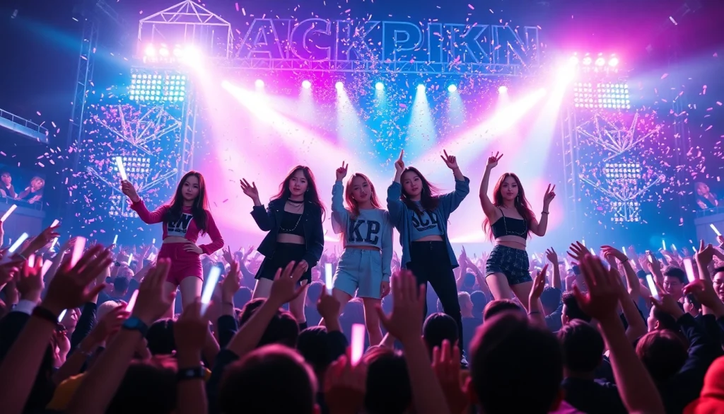 BLACKPINK news highlights energetic concert performance with thrilled fans and vibrant stage.