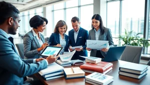 Visualize Legal Spend Management for Collections with a team analyzing data in a bright office.