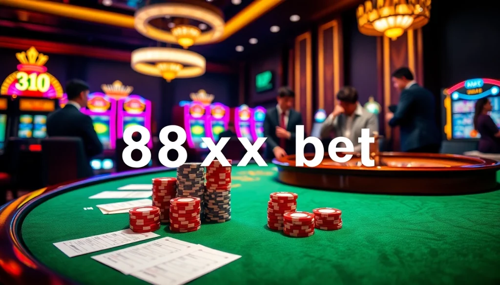 Experience the thrill of 88xx bet with sophisticated casino elements and vibrant visuals.