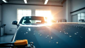 Enhance your vehicle's shine with car detailing near me in a modern, professional garage.