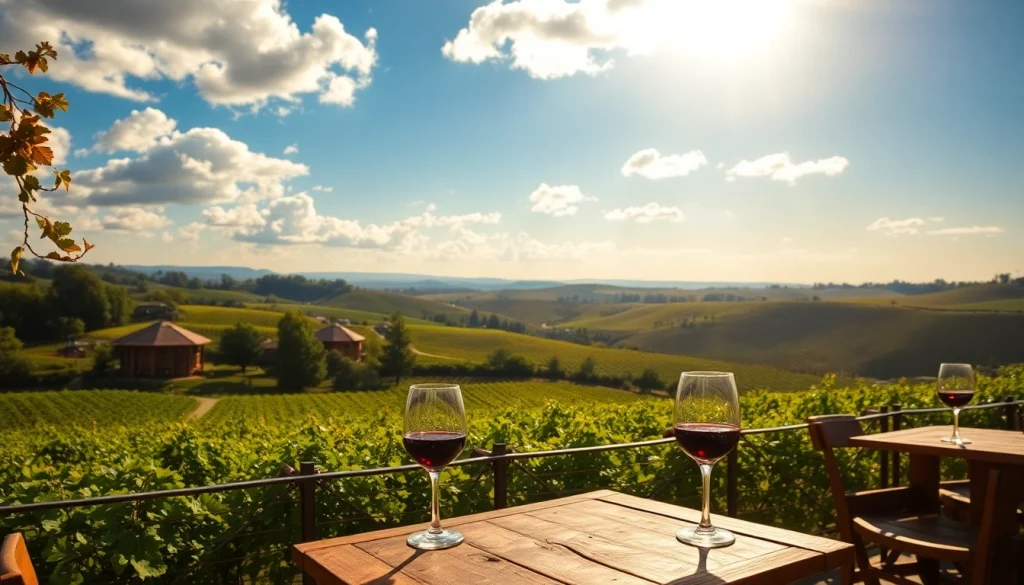 Savor the beauty of Sacramento wineries with lush vineyards and a relaxing tasting area.