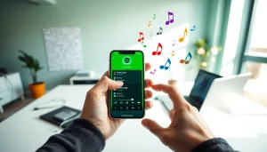Discover the best features of the Spotify mod on a sleek smartphone interface.