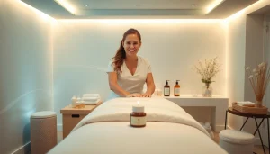 출장 massage service with a professional masseuse in a serene setting.