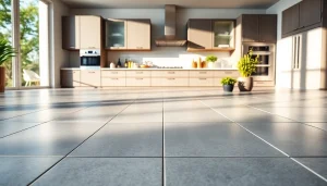 Showcasing a modern kitchen with stylish tile design and natural lighting.