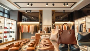 레플리카사이트 제품이 진열된 세련된 부티크 내부를 보여줍니다.