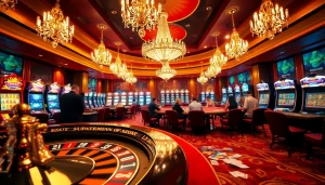 Experience the thrill of high-stakes gambling at HOKI77, capturing the essence of luxury casino gaming.