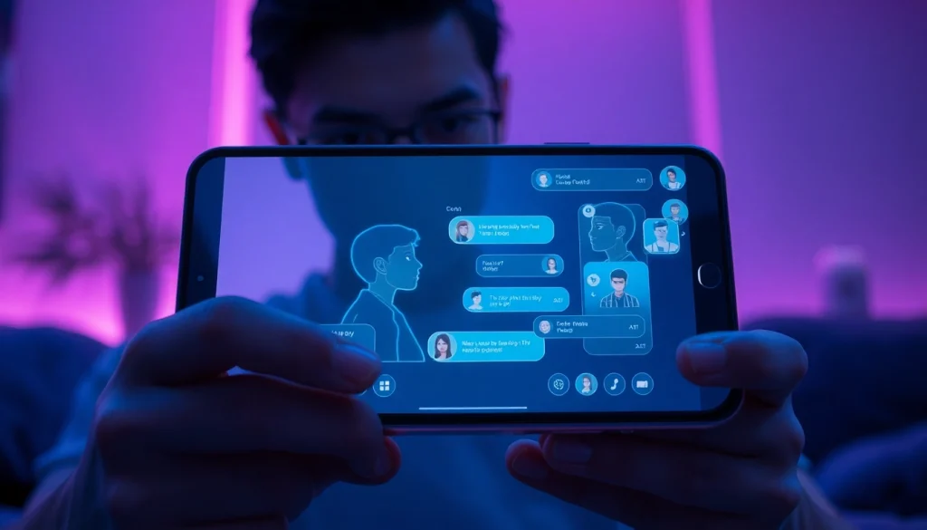Interactive characters in an engaging nsfw ai chat interface on a sleek digital device.