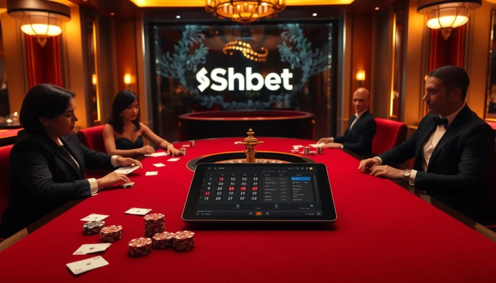 Experience high-stakes gaming at Shbet with a vibrant casino scene full of poker and roulette action.