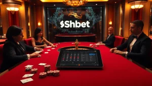 Experience high-stakes gaming at Shbet with a vibrant casino scene full of poker and roulette action.