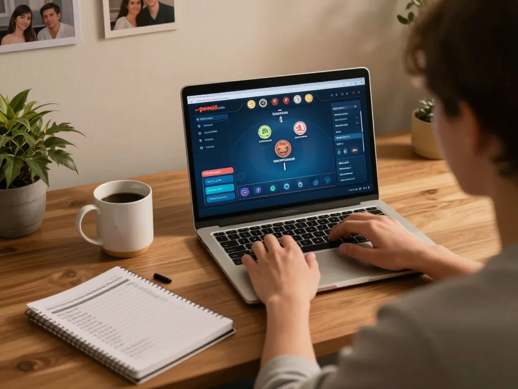 Engaging in online poker gameplay at open88 com with strategy notebook nearby