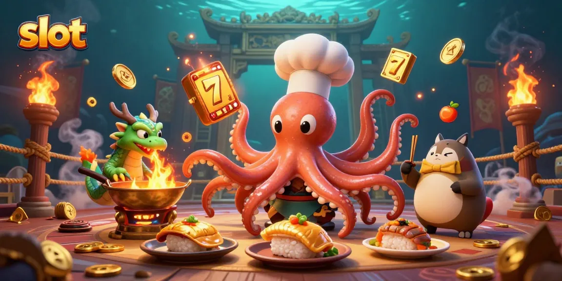 Spin the slot reels with vibrant characters and rich casino elements in this dynamic illustration.