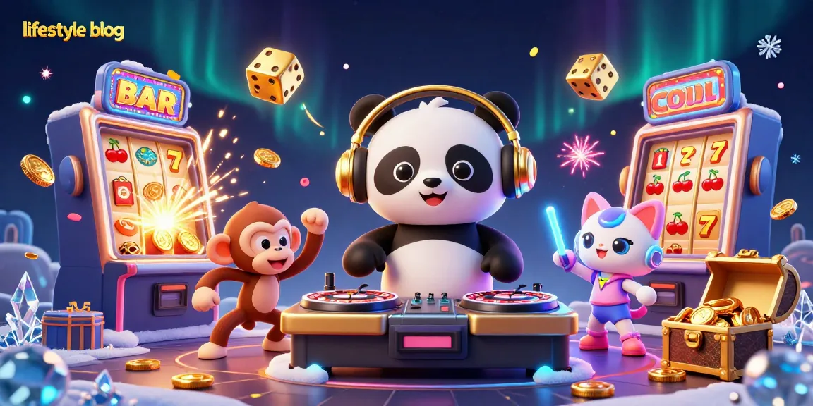Capture the excitement of a lifestyle blog with an ultra-detailed casino illustration featuring vibrant characters and jackpots.