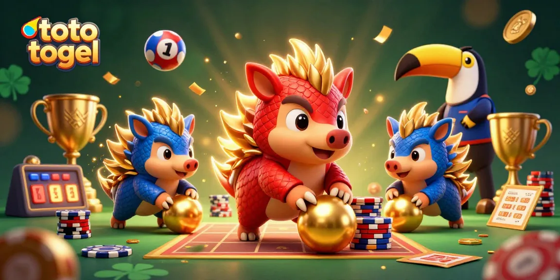 Engage with thrilling toto togel gaming as colorful pangolins roll and bowl through vibrant golden coins.